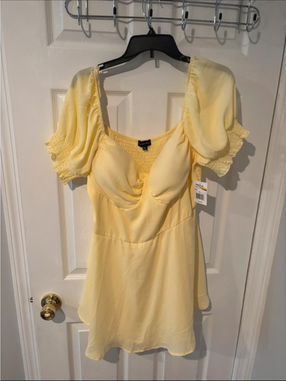 Yellow Puff Sleeve Romper